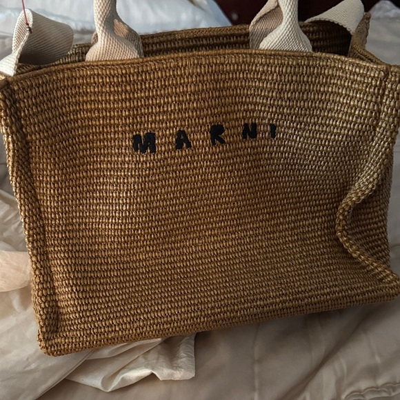 Marni Brown Woven Tote Bag - Picture 1 of 5